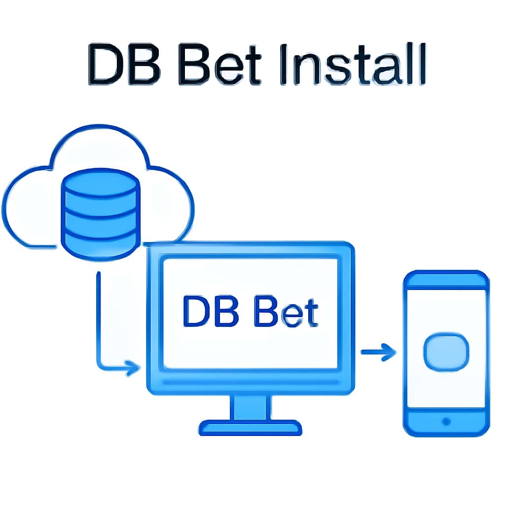 Illustration of DB Bet installation steps.