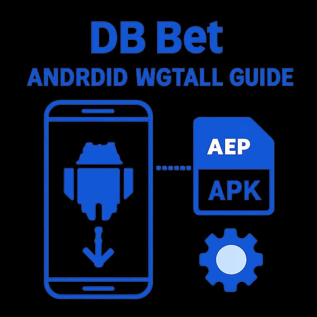 An educational diagram depicting the steps for installing DB Bet on Android.