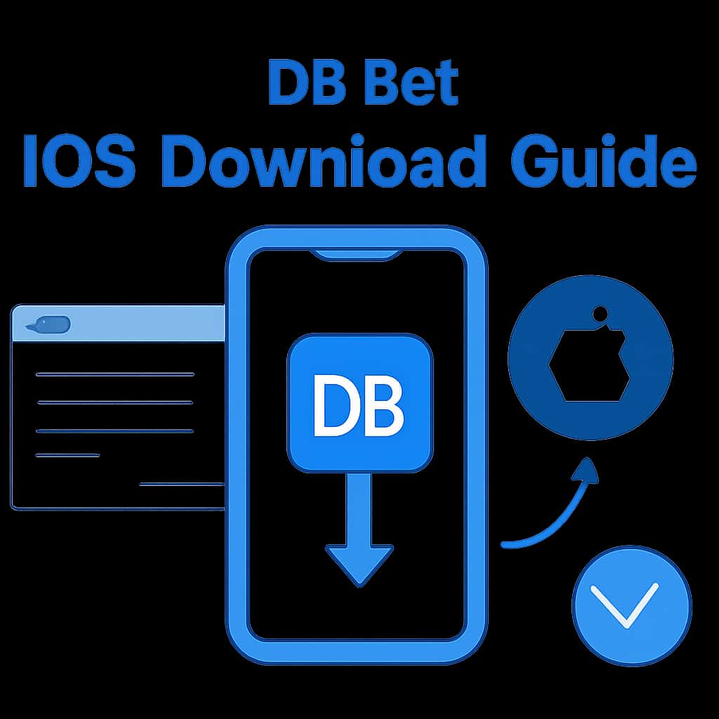 Illustration detailing the DB Bet iOS download process.