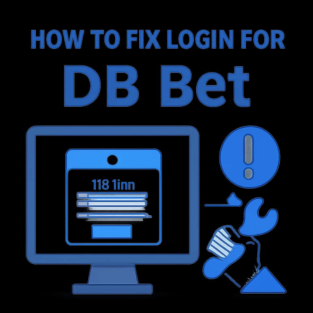 Illustration outlining troubleshooting steps for DB Bet login.