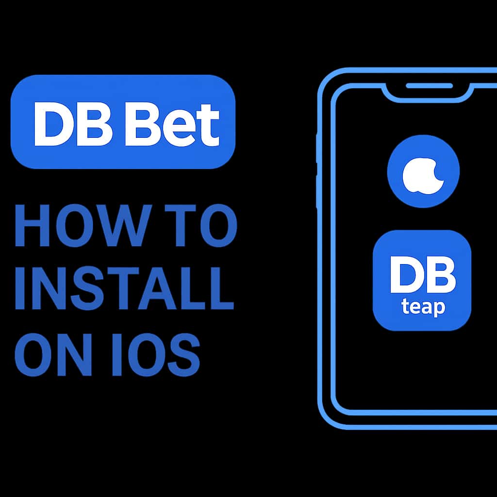 Diagram explaining installation steps for DB Bet on iOS