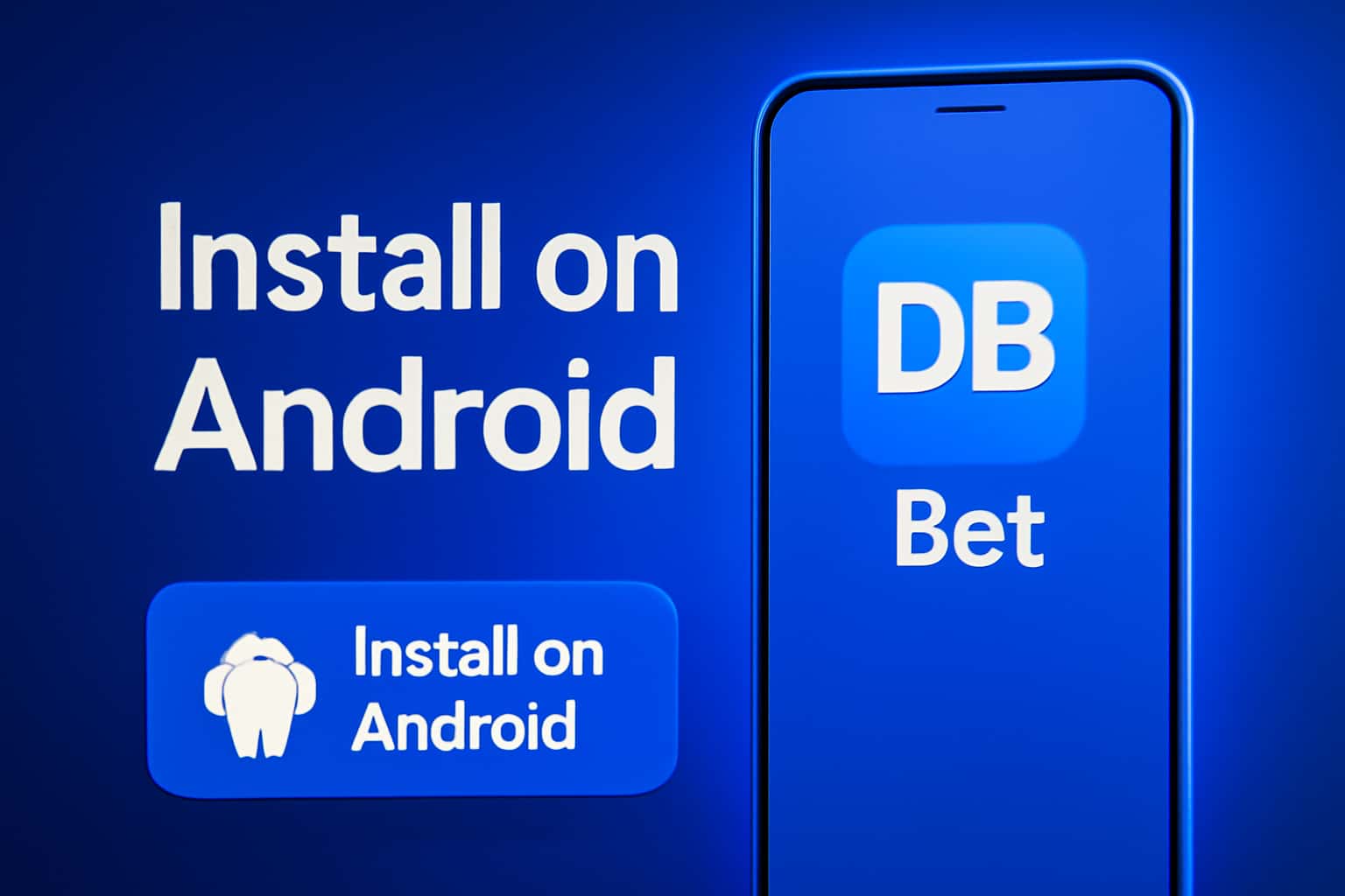 Visual representation of installing the DB Bet app on an Android device.