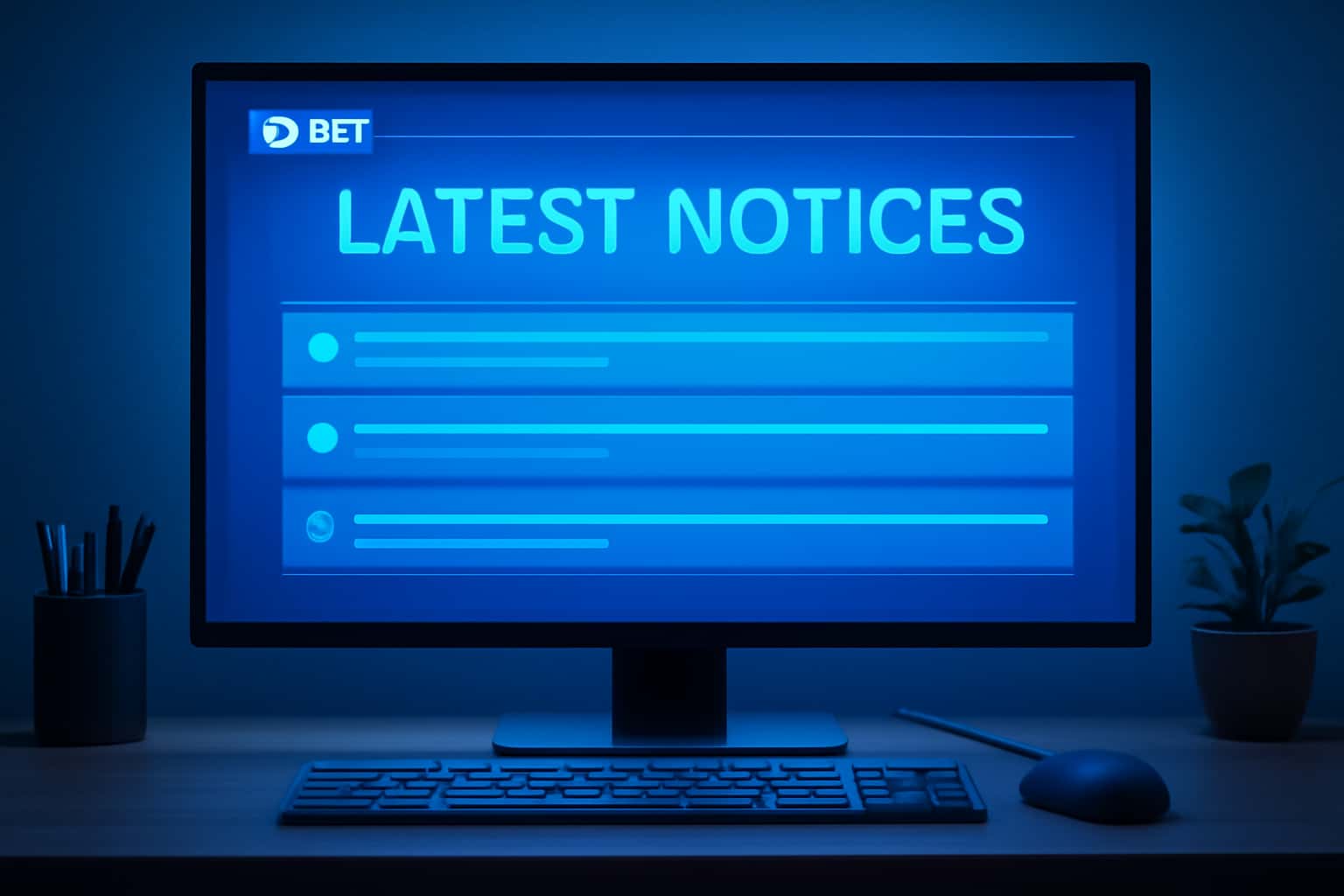 An informational graphic showcasing the latest updates regarding DB Bet with futuristic design.